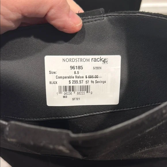 Stuart Weitzman NWT Montana Slouch Black Suede Knee-High Boots with Tan Sole - Picture 7 of 7